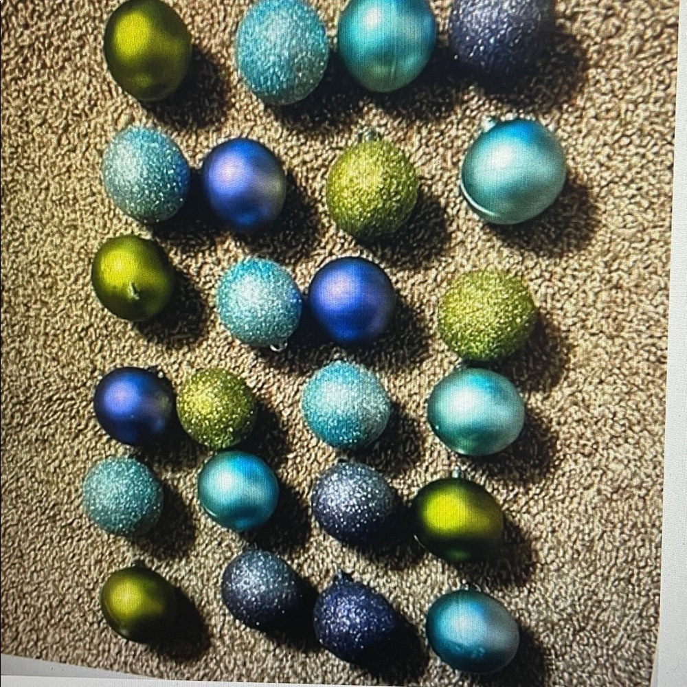 24 Small Non-Breakable Ball Christmas Ornaments